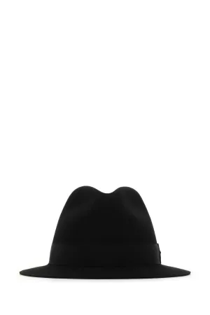 Saint Laurent Logo Plaque Fedora Hat
