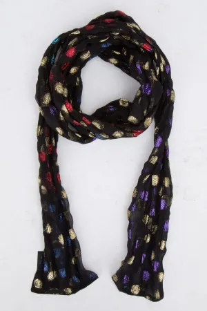 Saint Laurent Metallic Polka-Dot Scarf