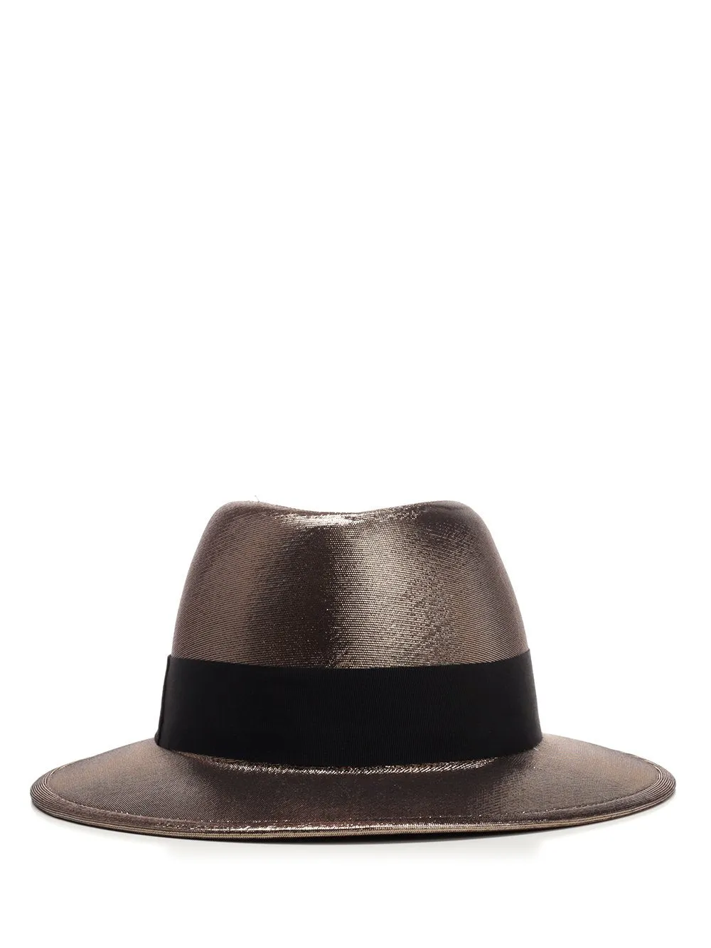 Saint Laurent Metallic Wide Brim Trilby Hat