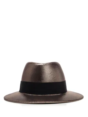 Saint Laurent Metallic Wide Brim Trilby Hat