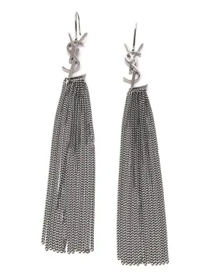 Saint Laurent Monogram Tassel Earrings