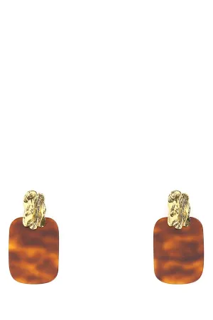 Saint Laurent Organic And Rounded Rectangle Earrings