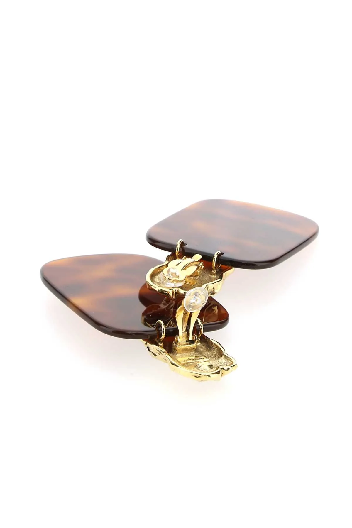 Saint Laurent Organic And Rounded Rectangle Earrings