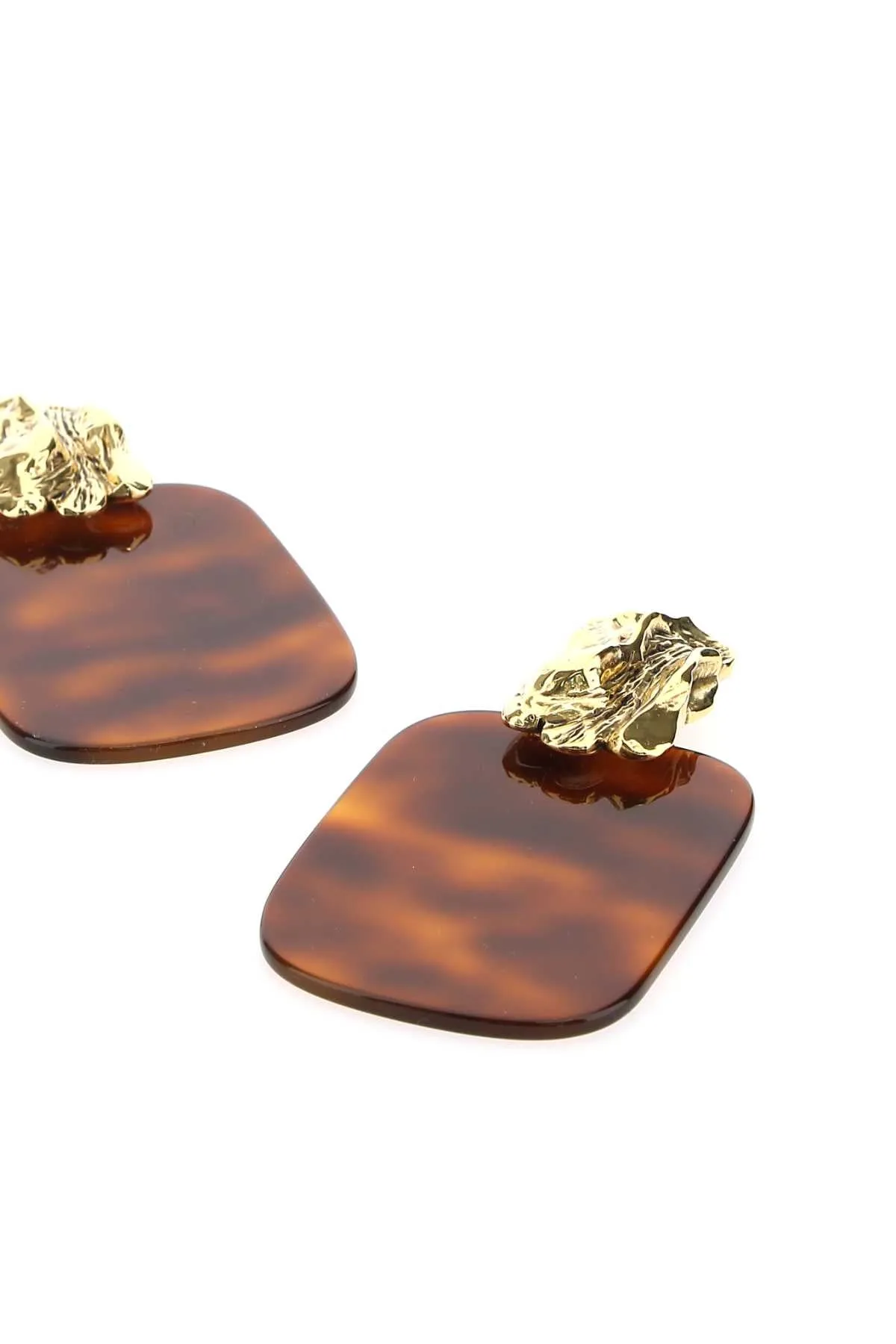 Saint Laurent Organic And Rounded Rectangle Earrings