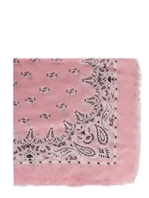 Saint Laurent Paisley Printed Frayed Edge Scarf