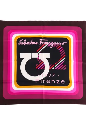 Salvatore Ferragamo Gancini Logo Print Scarf