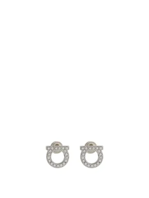 Salvatore Ferragamo Gancini Small Crystal Earrings