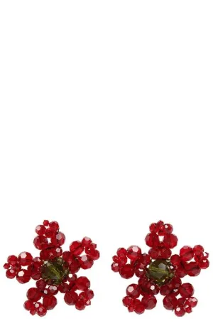 Simone Rocha Crystal-Embellished Floral Earrings