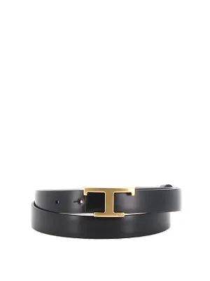 Tod's T Logo Plaque Buckle Belt