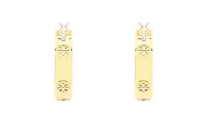 Tory Burch Miller Double T Stud Hoop Earrings