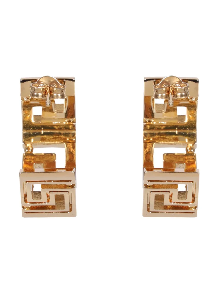 Versace Greca Cut-Out Hoop Earrings
