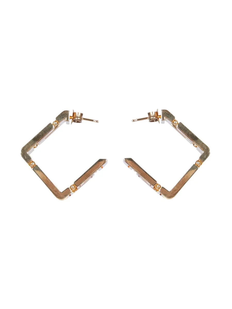 Versace Greca Cut-Out Hoop Earrings