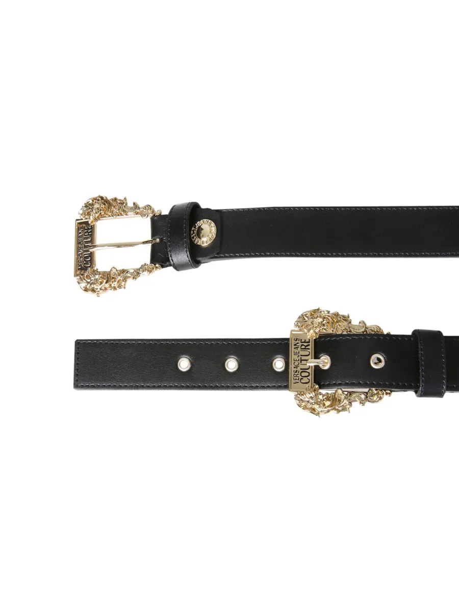 Versace Jeans Couture Logo Plaque Baroque Buckle Belt
