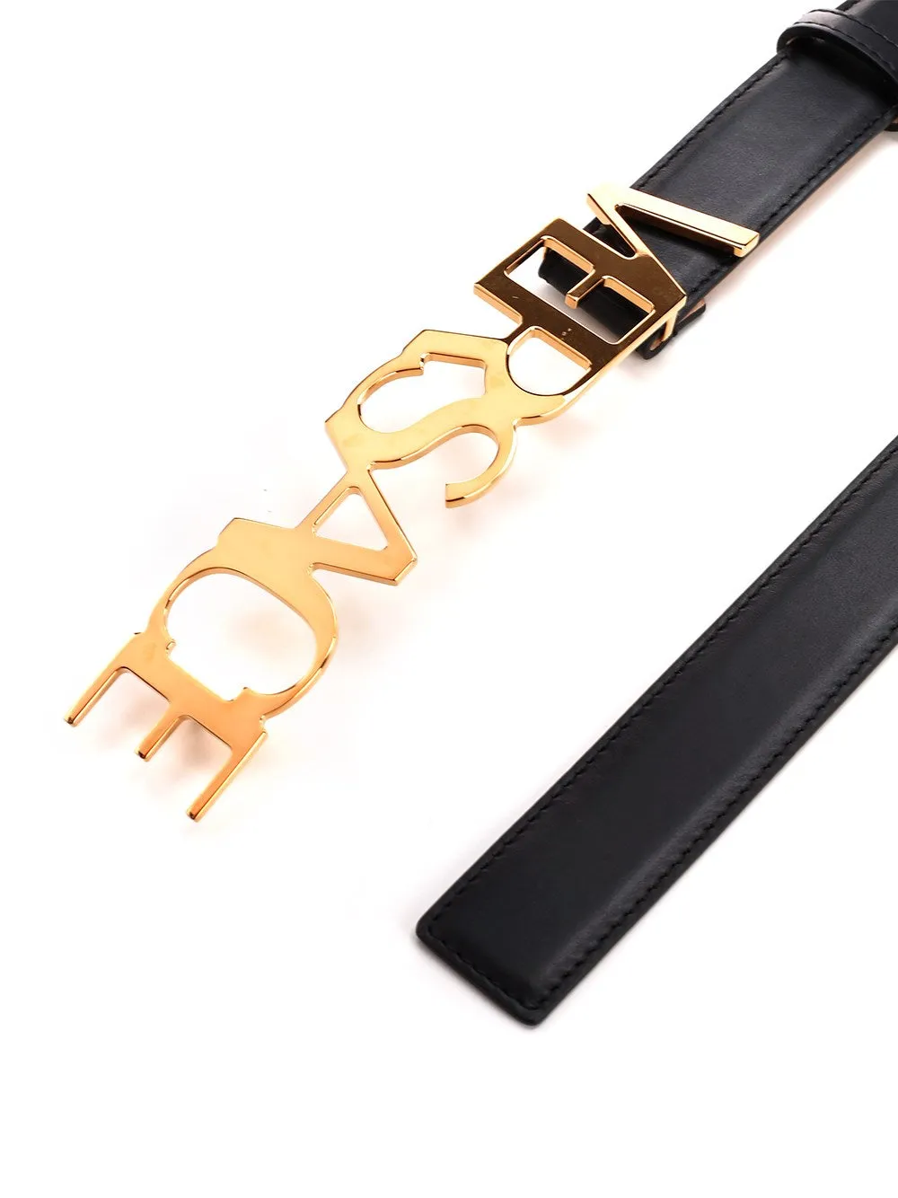 Versace Logo Lettering Buckle Belt