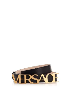 Versace Logo Lettering Buckle Belt