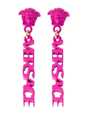 Versace Logo Plaque Earrings