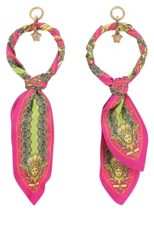 Versace Motif Detailed Hoop Earrings