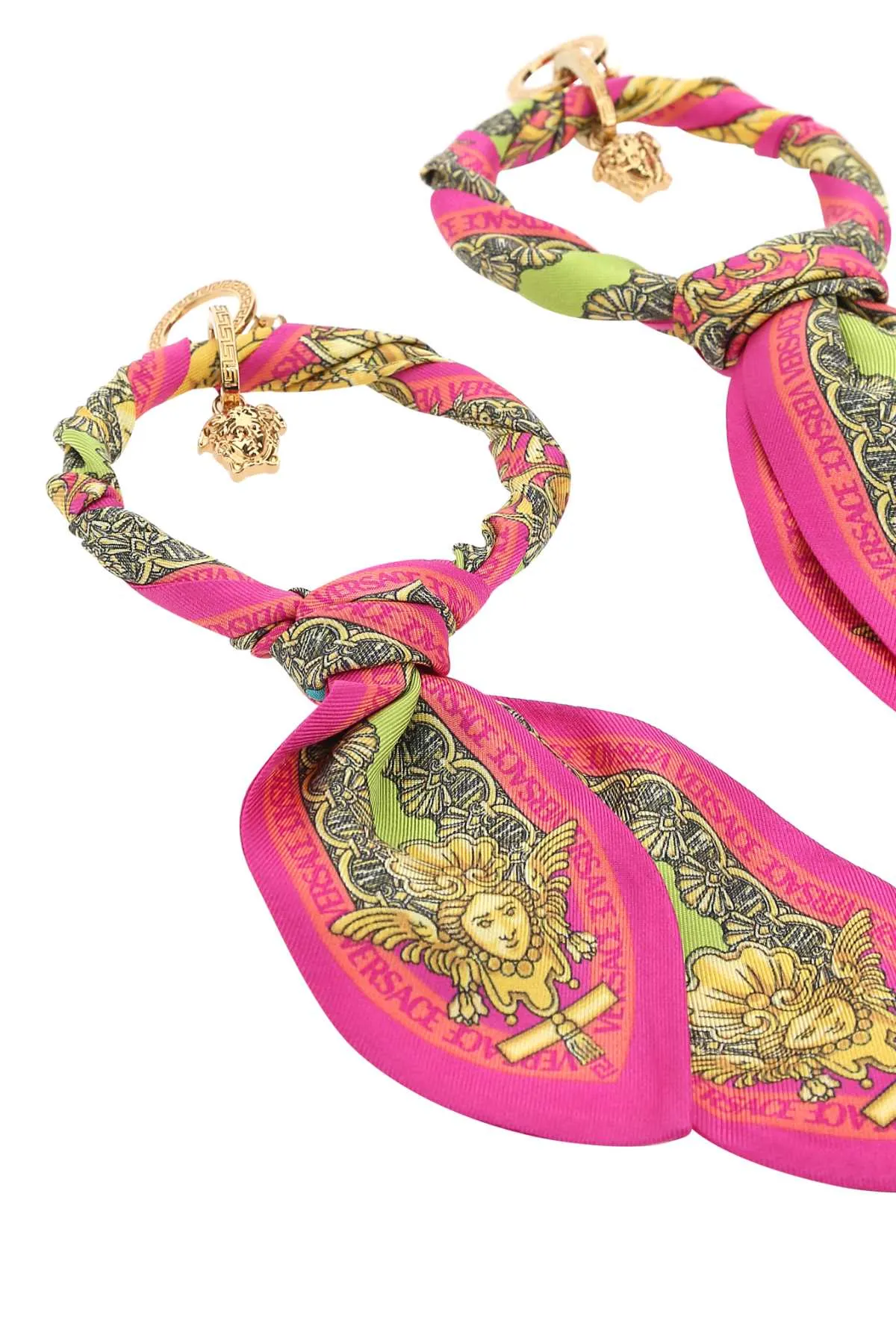 Versace Motif Detailed Hoop Earrings