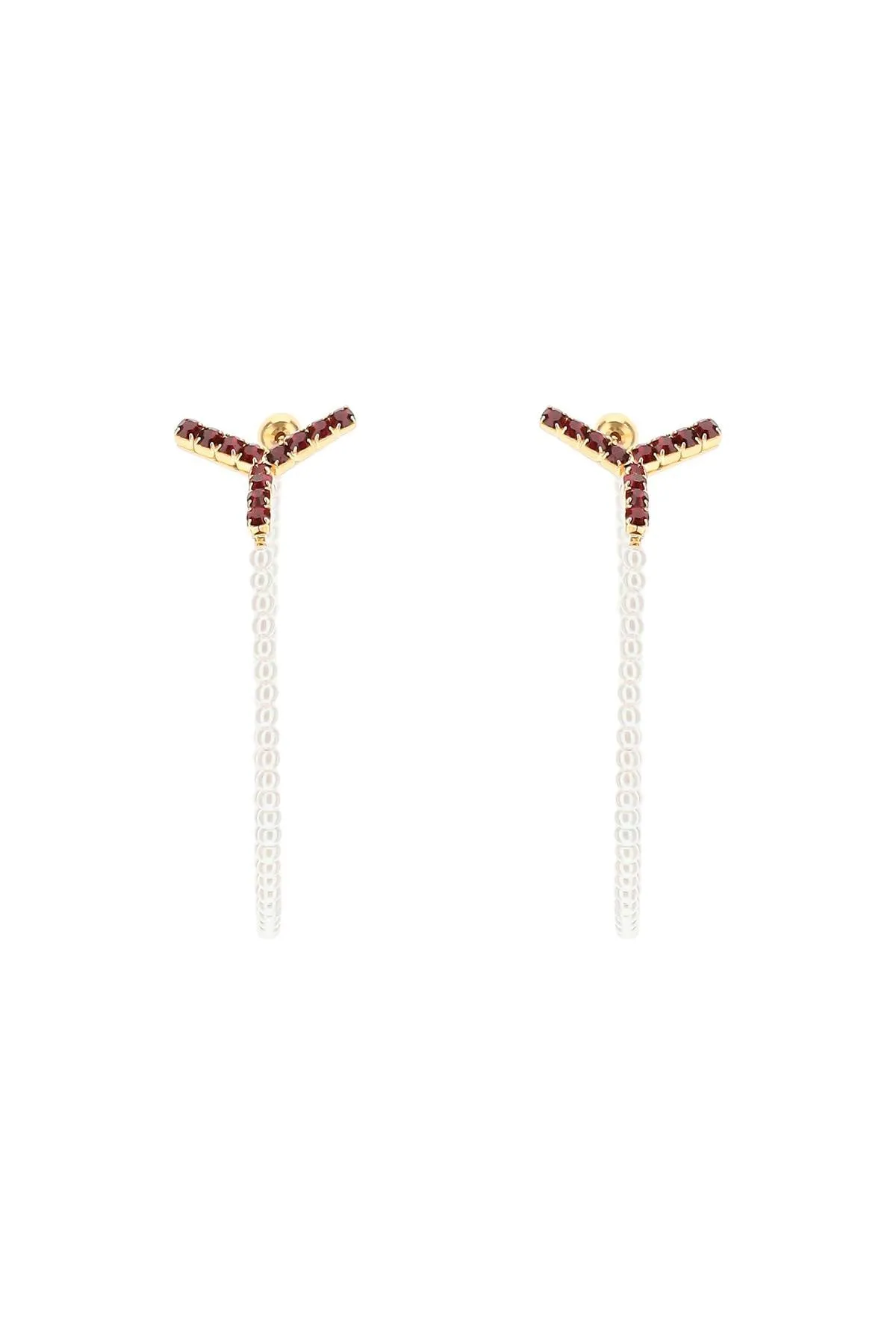 Y/Project Maxi Y Pearl Hoop Earrings