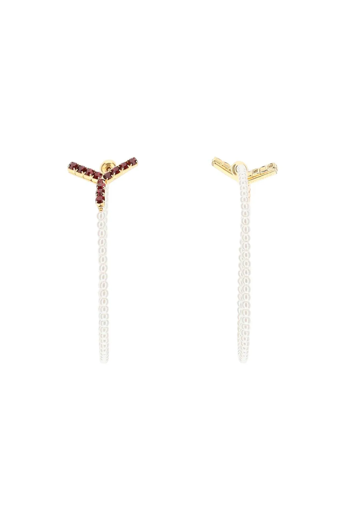 Y/Project Maxi Y Pearl Hoop Earrings