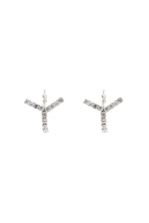 Y/Project Mini Y Hoop Embellished Earrings